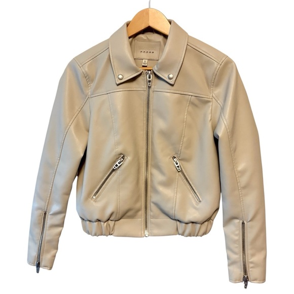 BlankNYC Faux Soft Leather Bomber Jacket, On Me Cream, Womens size Small - Picture 12 of 12